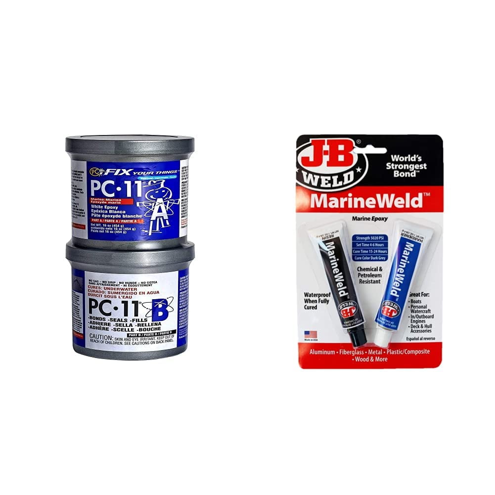 PC Products PC-11 Epoxy Adhesive Paste, Two-Part Marine Grade, 1lb in Two  Cans, Off White 160114