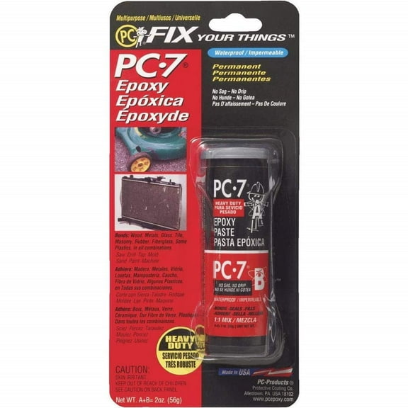 PC Products PC-7 Epoxy Adhesive Paste, Two-Part Heavy Duty, 2oz in Two Jars, Charcoal Gray 27776, Pack of 12