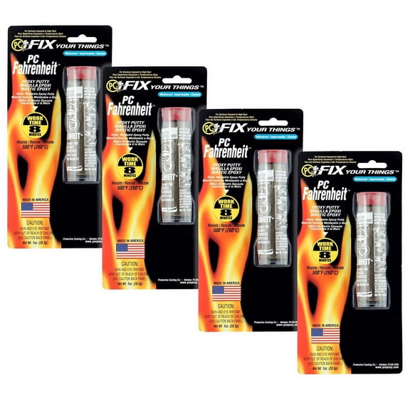 PC Products PC-Fahrenheit Hi-Temp Epoxy Adhesive, 1 oz Stick, 4-Pack, Brown 24546