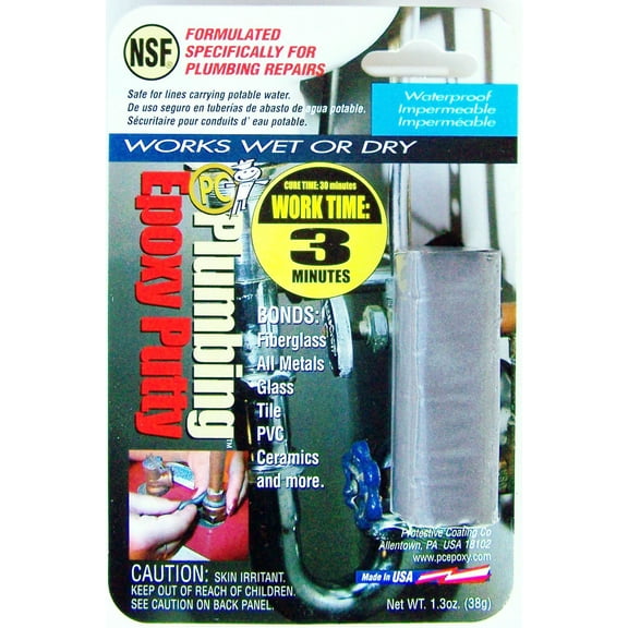 PC Products PC-Plumbing Epoxy Putty, 1oz Stick, Gray (21590)