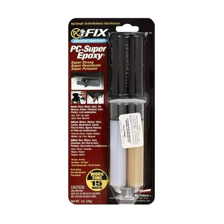 PC Products PC-Super Epoxy Adhesive Paste, Two-Part 1 oz Double Syringe, Translucent 16619
