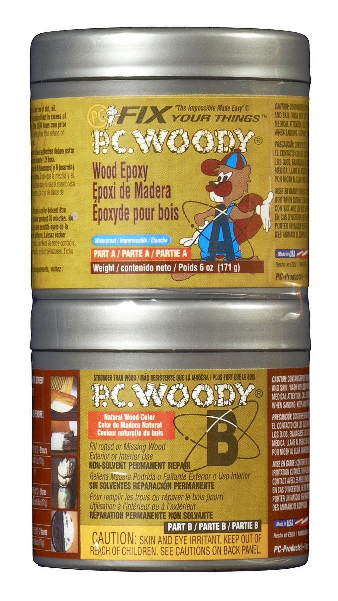 PC Products PCWoody Wood Repair Epoxy Paste, TwoPart 6oz in Two Cans