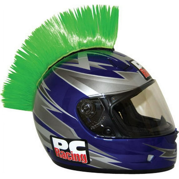 PC Racing Helmet Mohawk - Green Peel & Stick Hook-and-Loop Helmet Accessory, Universal Fit (PCHMGREEN)