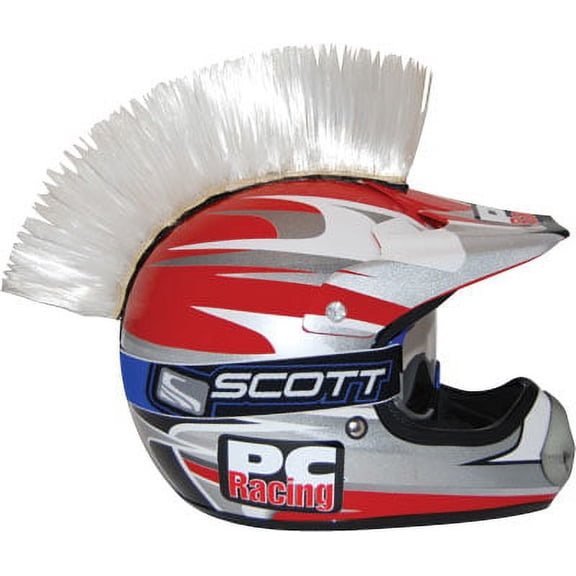 PC Racing PCHMWHITE Helmet Mohawk
