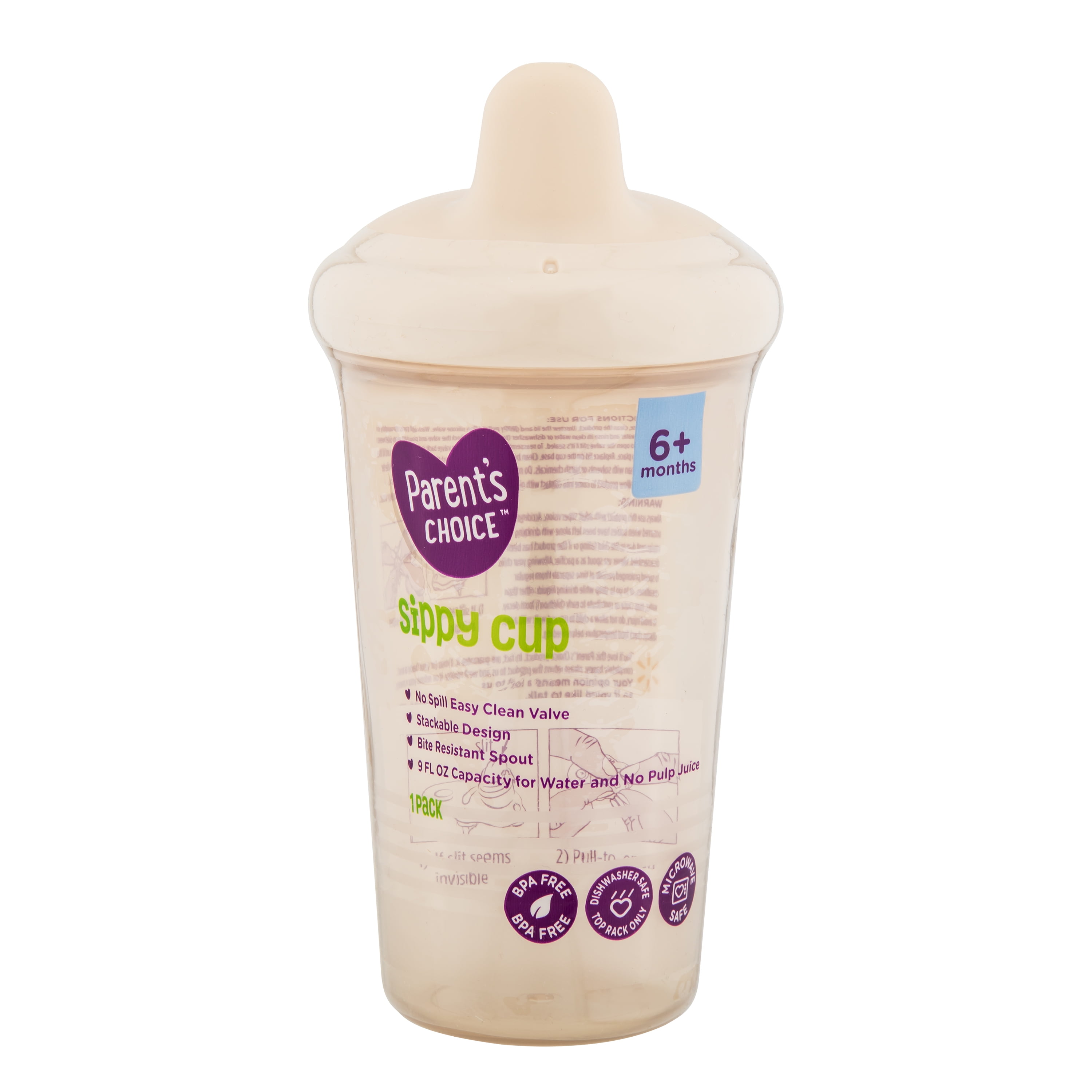 Parent's Choice Hard Spout Sippy Cup, 9 fl oz, 6 Months+, Beige Color