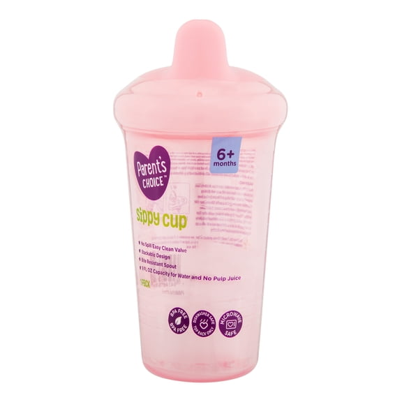 Parent's Choice Hard Spout Sippy Cup, 9 fl oz, 6 Months+, Soft Pink Color