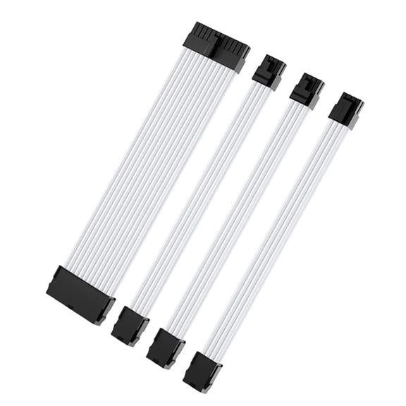 PC Sleeved Power Cable Extension Cord Set 30CM 24Pin GPU PCIE 6+2Pin 8Pin CPU 4+4Pin 18AWG Power Cord