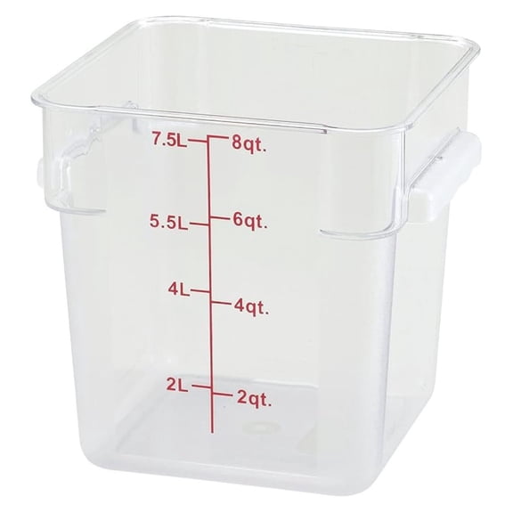 PC Square Storage Container, 8quart,Clear, Medium