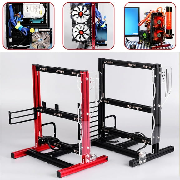 PC Test Bench Open Frame Bracket Chassic Frame For M-ATX ATX ITX Motherboard DIY Red for Internet Cafes