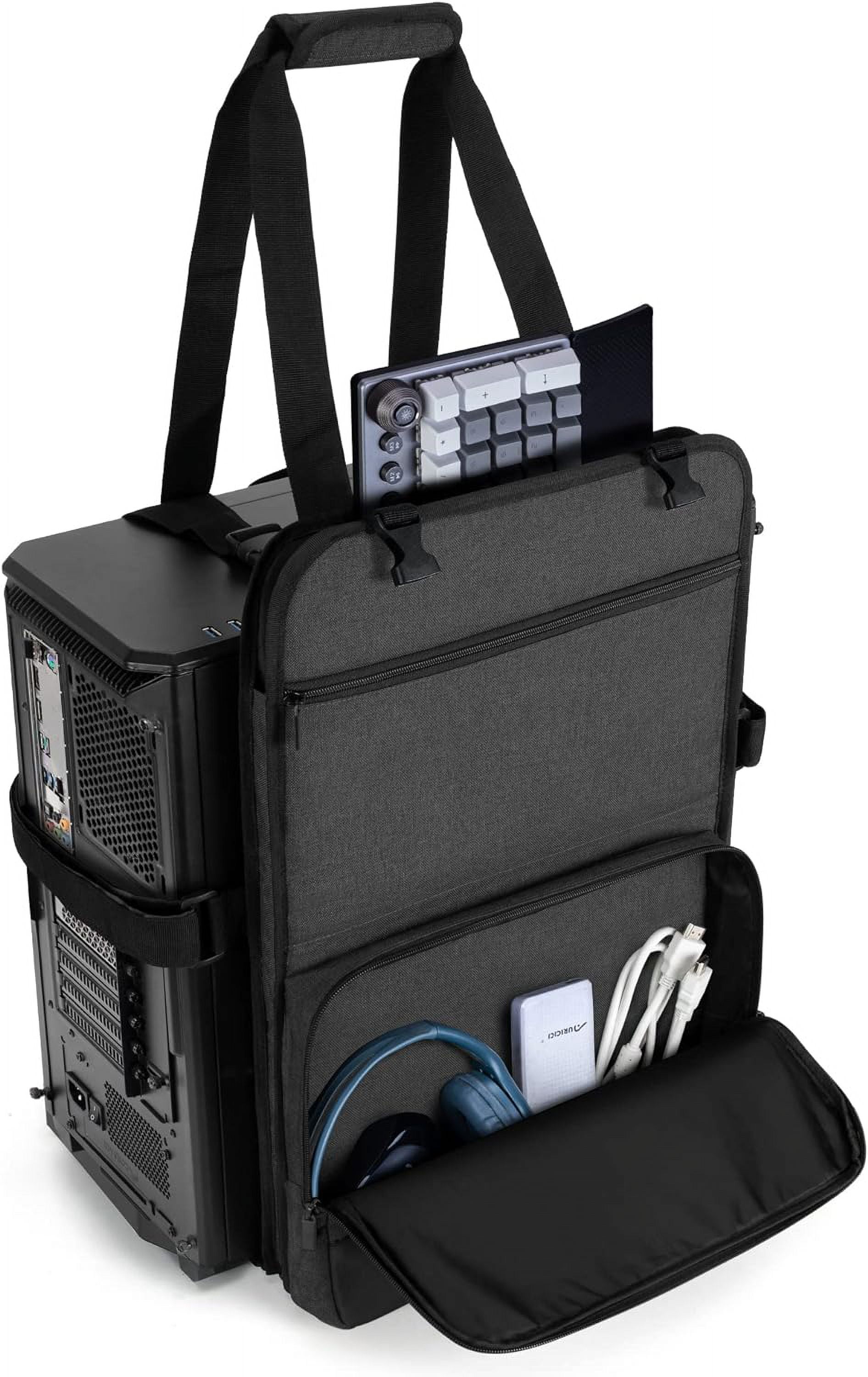 PC Tower Carrying Strap with Handle, Desktop Carrying Case with Pockets