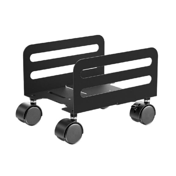 PC Tower Stand Mobile Adjustable Rolling Cart Locking Wheel Steel Construction