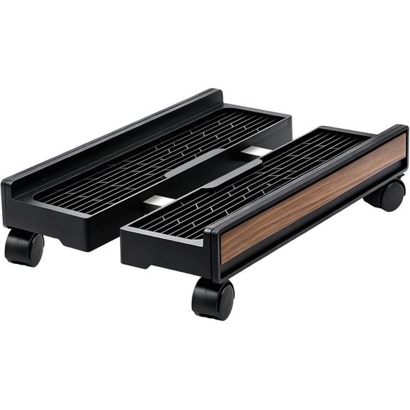 PC Tower Stand with Wheels Adjustable Rolling Cart - Mobile CPU Floor Cart Gaming Desktop