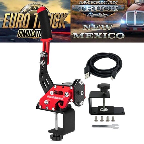 PC USB Handbrake 64Bit Racing Games Handbrake For 2 IN 1 Compatible with XBOX ONE/XBOX ONE S Console Controller and PC system; Work on For Logitech G920 Racing Steering wheel,Red