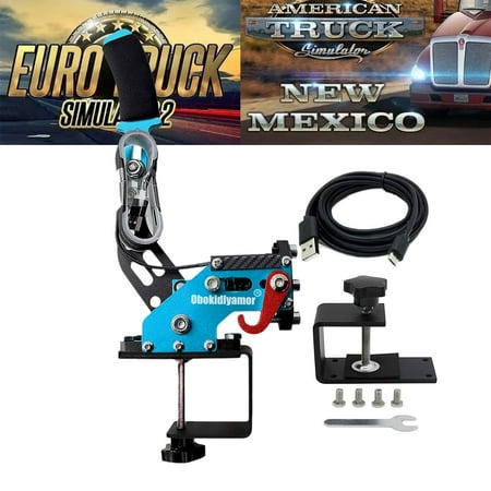 PC USB Handbrake 64Bit Racing Games Handbrake For 3 IN 1 Compatible with PS4/PS5 Console Controller and PC system; Work on For Logitech G29 Racing Steering wheel,Blue