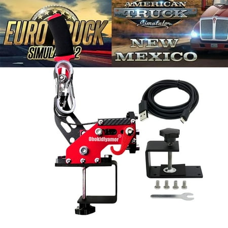 PC USB Handbrake 64Bit Racing Games Handbrake For 3 IN 1 Compatible with PS4/PS5 Console Controller and PC system; Work on For Logitech G29 Racing Steering wheel,Red
