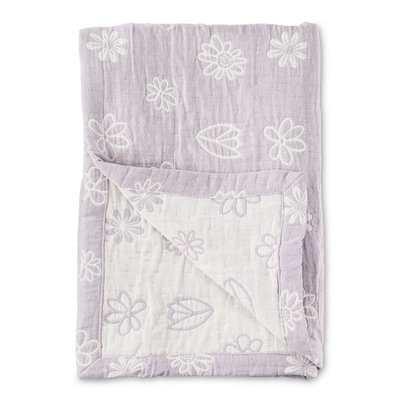 Parent's Choice Woven Baby Blanket, 100% Cotton, Soft & Cozy, Iris Flower, 30 in x 40 in