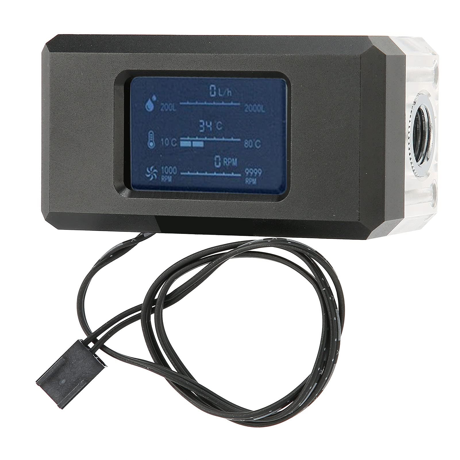 PC Water Cooling Thermometer, SSF20 Smart LCD Speed Temperature Detect ...