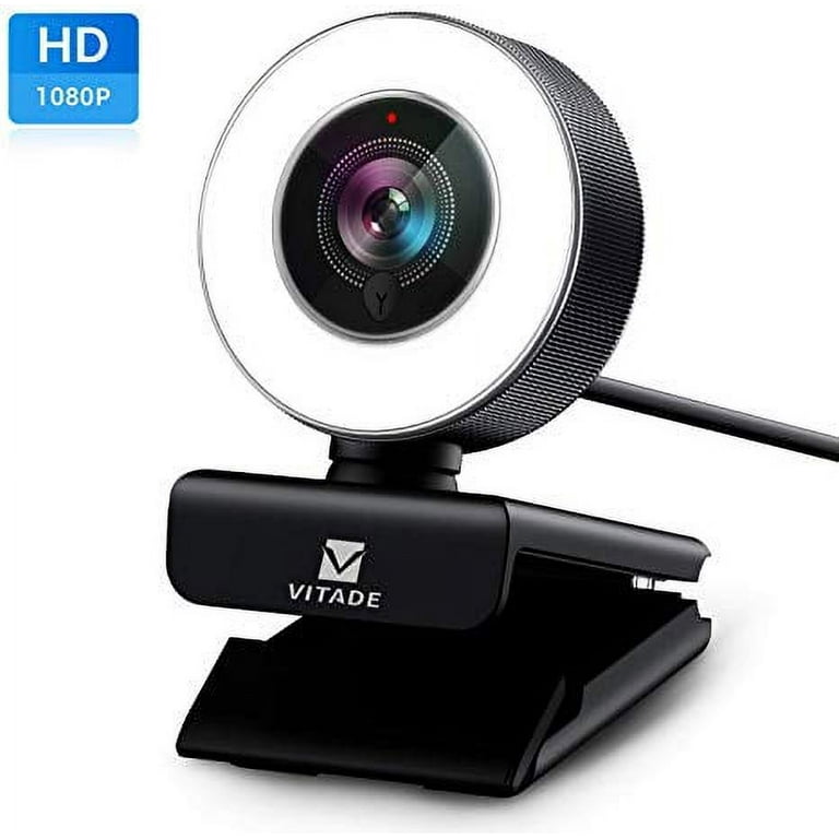 PC Webcam for Streaming HD 1080P, Vitade 960A USB Pro Computer Web Camera  Video Cam for Mac Windows Laptop Conferencing Gaming Xbox Skype OBS Twitch   Xsplit GoReact with Microphone & Ring