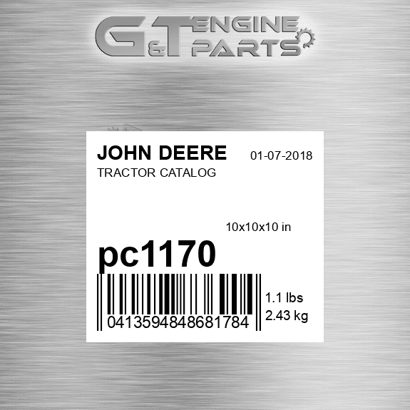 PC1170 TRACTOR CATALOG fits JOHN DEERE (New OEM)