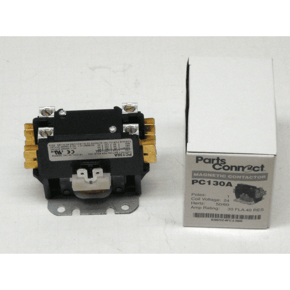 PC130A Single One 1 Pole 30 Amps 24 Volts A/C Contactor