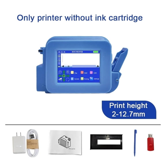 PC13plus 12.7mm Mini Printer Portable Printer QR Bar Batch Code Date Number Logo Expiry Handheld Inkjet Printer Label
