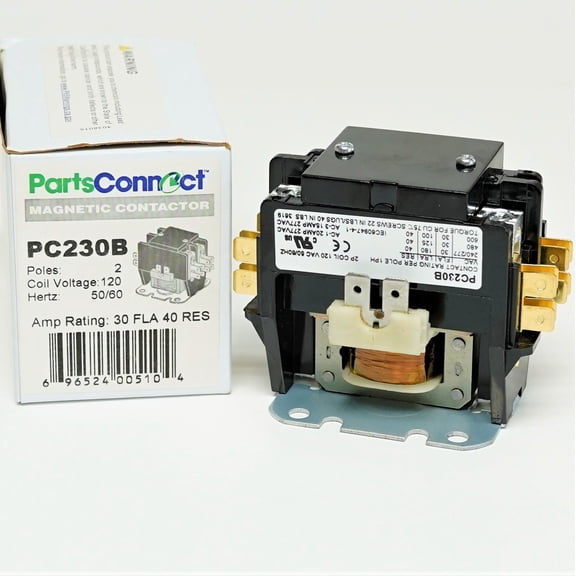 Definite Purpose Contactor, 2 Pole, 30 Amps, 120 Coil Voltage, C230B