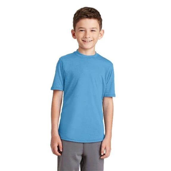 PC381Y Youth Performance Blend Tee, Aquatic Blue - Extra Small