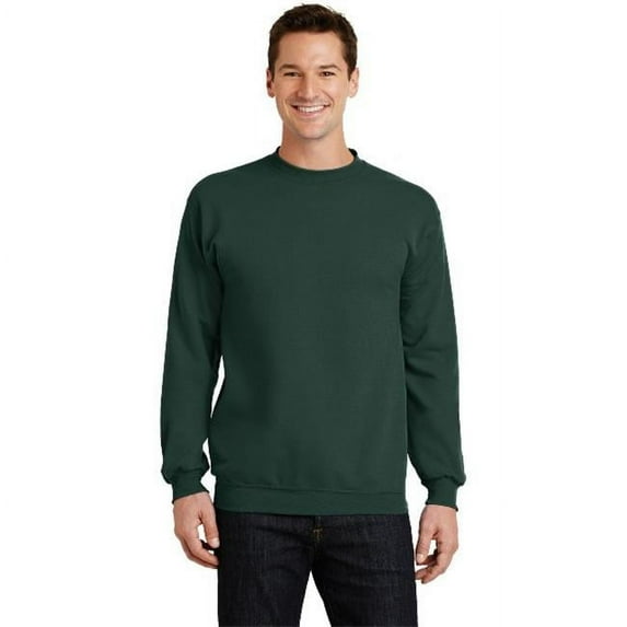 PC78 Mens Core Fleece Crewneck Sweatshirt, Dark Green - Large
