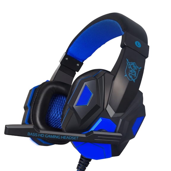 PC780 Surround Sound Stereo Headset Headph with Noise Canceling Light, PC, , Controller for blue