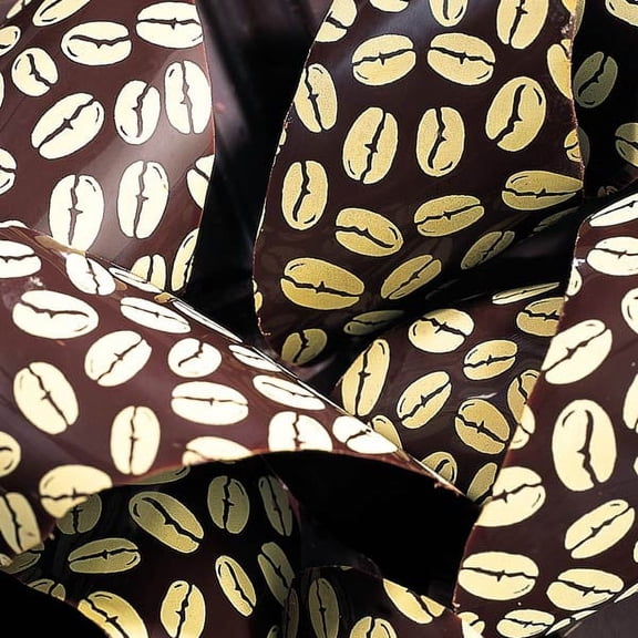 PCB Chocolate Transfer Sheet: Gold Coffee Bean. Each sheet 16" x 10", Pack Of 20