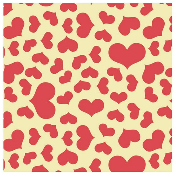 PCB Chocolate Transfer Sheet: Red Hearts. Each sheet 16" x 9", Pack Of 20