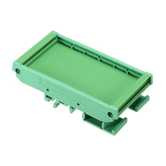 PCB DIN Rail Mount Carrier, Circuit Board Mounting Holder 90x50mm Green