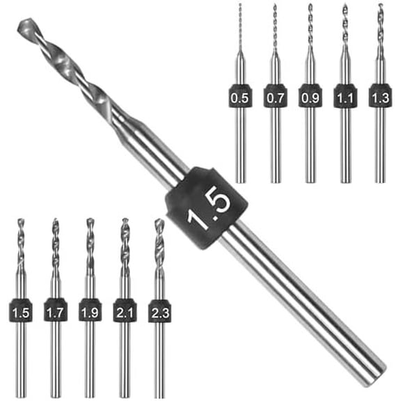 PCB  Drill Bit Set, 0.5mm-2.3mm, 3/32-Inch Shank, Size Marked, Tungsten Carbide  Drill Bits Set, Hole Drilling Tool for DIY, ber, Beads, PCB, , Bead (PCB B Set)