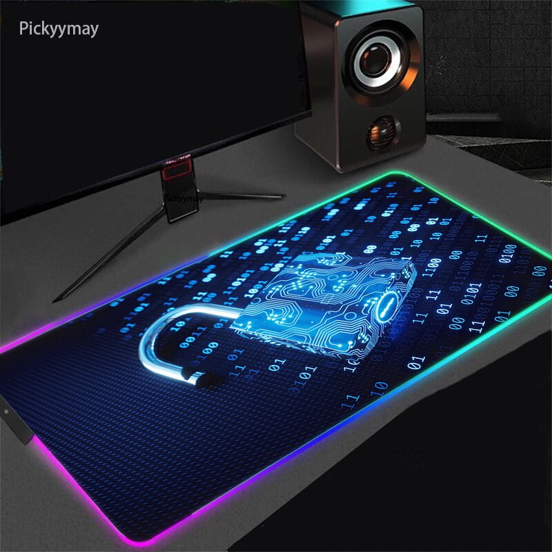 PCB Geek Mouse Pad Gaming RGB Large MousePad Speed Gamer Deskmat LED