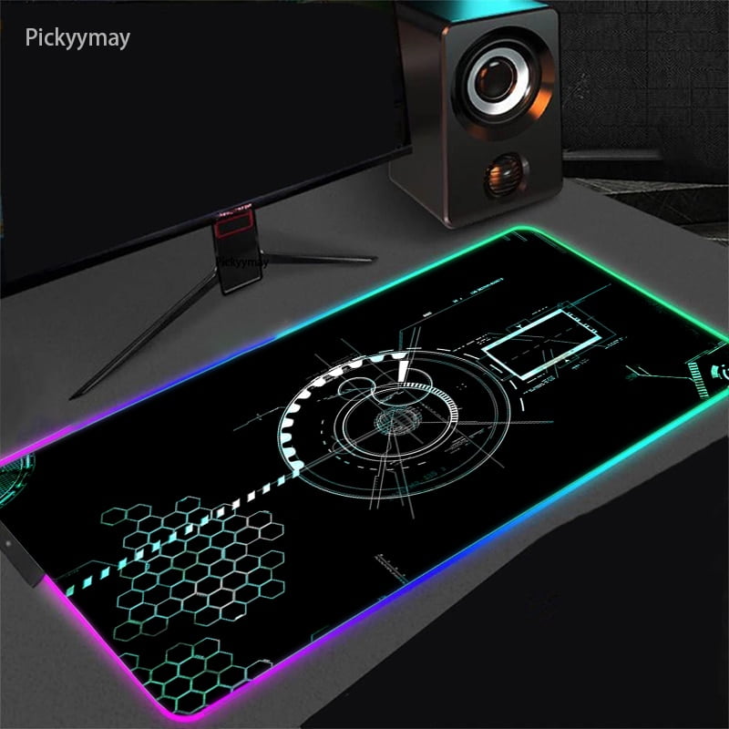 PCB Geek Mouse Pad Gaming RGB Large MousePad Speed Gamer Deskmat LED