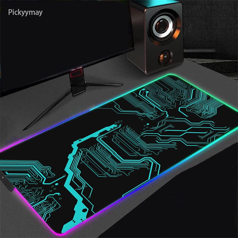 PCB Geek Mouse Pad Gaming RGB Large MousePad Speed Gamer Deskmat LED