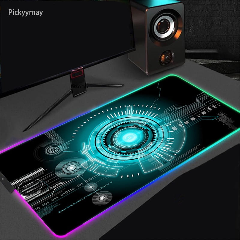 PCB Geek Mouse Pad Gaming RGB Large MousePad Speed Gamer Deskmat LED