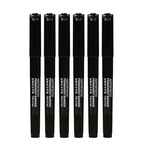 PCB Labeling Antistatic Marker Set Double Ended 6 Pack, Fine Tip Writing Tool for Cleanroom Work and Lab Tasks