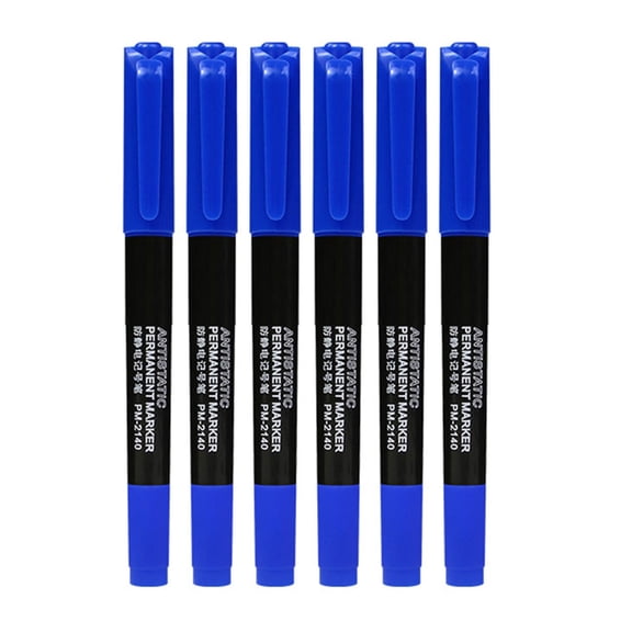 PCB Labeling Antistatic Marker Set Double Ended 6 Pack, Fine Tip Writing Tool for Cleanroom Work and Lab Tasks