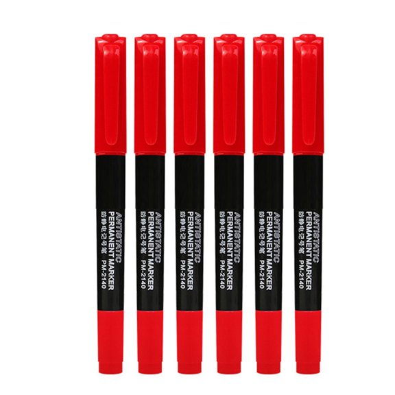 PCB Labeling Antistatic Marker Set Double Ended 6 Pack, Fine Tip Writing Tool for Cleanroom Work and Lab Tasks