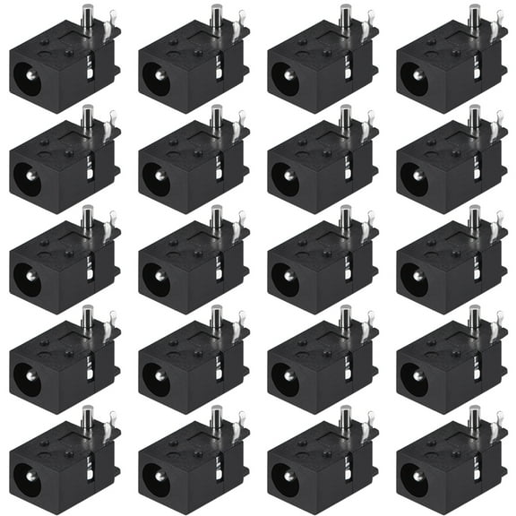 PCB Mount 4.0mmx1.7mm 3 Pin Audio Video DC Power Connector Socket DC023 Black 20Pcs