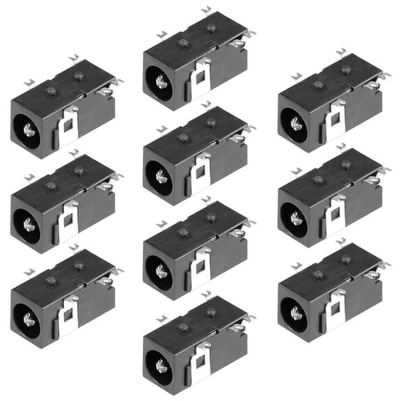 PCB Mount 4.0mmx1.7mm 5 Pin Audio Video DC Power Connector Socket DC098 Black 10Pcs