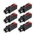 thumbnail image 1 of PCB Mount 6.35mm 3 Pin Socket Headphone Stereo Jack Audio Video Connector Black Red, 6Pcs, 1 of 4