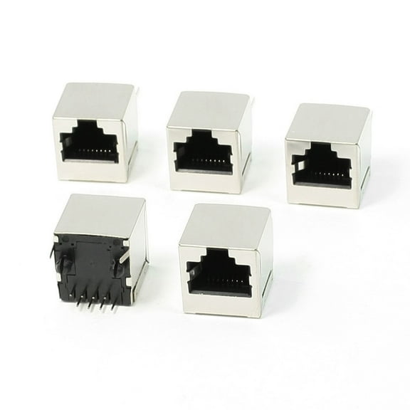 PCB Mounting 8P8C RJ45 Network Jack Horizontal Connector 5Pcs