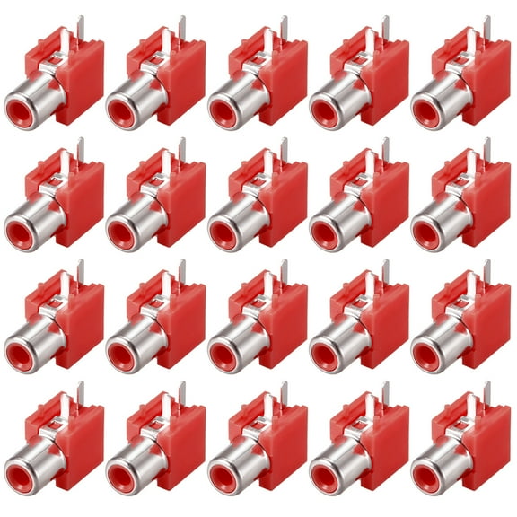 PCB Panel Mount RCA Socket Female Jack Audio Video AV Connector Red 20Pcs