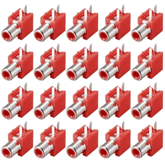 PCB Panel Mount RCA Socket Female Jack Audio Video AV Connector Red 20Pcs