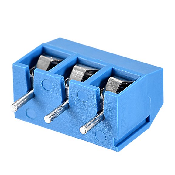 PCB Screw Terminal AC300V 15A 3P 5mm Pitch for Prototype Board Blue 30 Pack