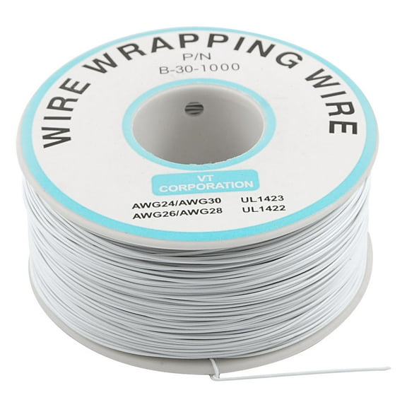 305M White Coated Tin Plated Copper Wire Wire-Wrapping 30AWG Cable Roll