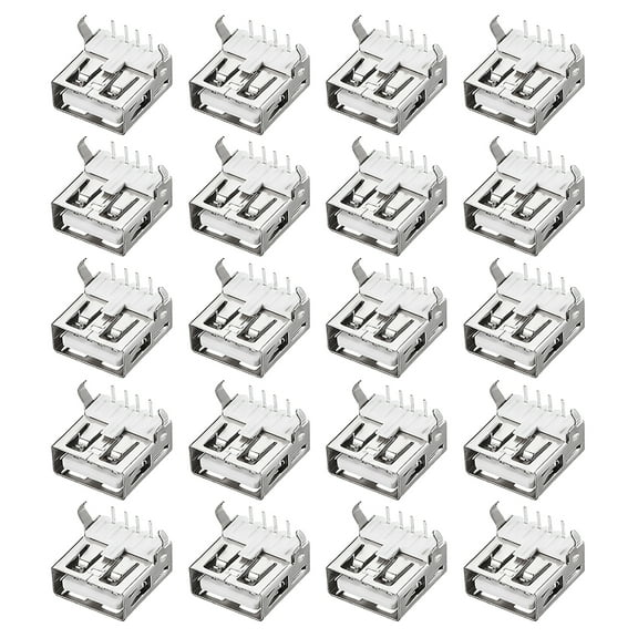 PCB USB Connector 2.0 Type-A Female Jack 90 Degree Bend Foot 20pcs