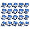 thumbnail image 1 of PCB USB Connector Type-A 3.0 Female Jack 9 Pin Bend Foot 90 Degree  20 pcs, 1 of 4